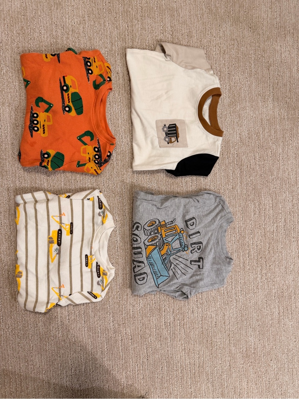 Toddler Construction Tee Set - Orange, White, Gray